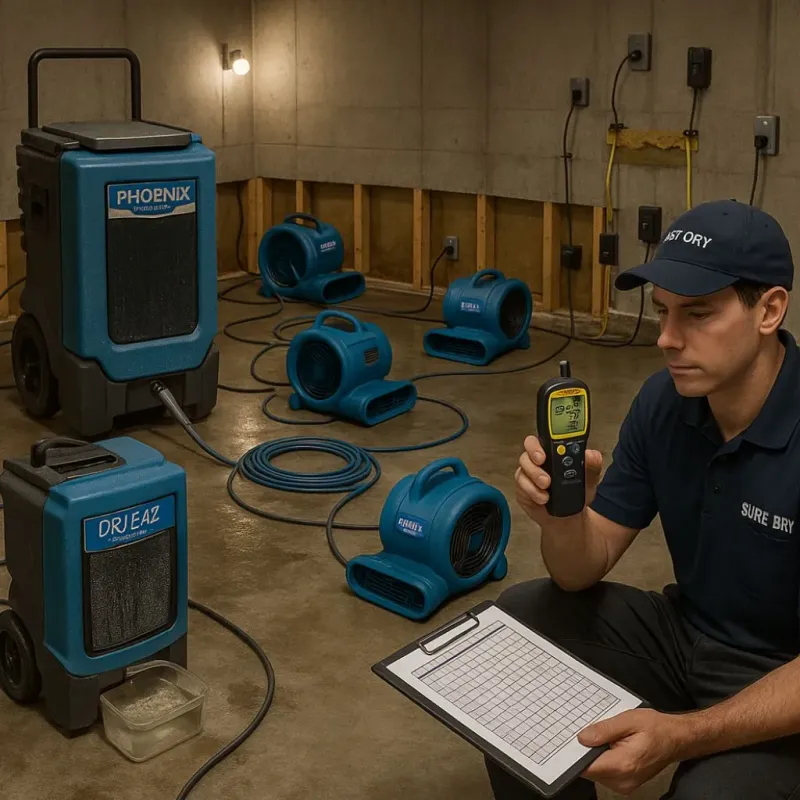 Structural Drying and Dehumidification process in Thomasville, AL